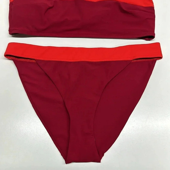 Flagpole NYC Swim Bikini Barley Top Swim Suit in Cherry Red New NWT XL - Picture 2 of 8
